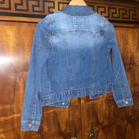Mudd Girls Blue Denim Jean Jacket Size 14 Kids Fall Winter Y2K Classic Stret - Picture 7 of 9